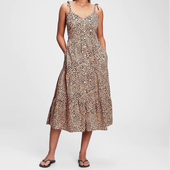 GAP Dresses & Skirts - NWT - Gap - Tiered Leopard Midi Dress